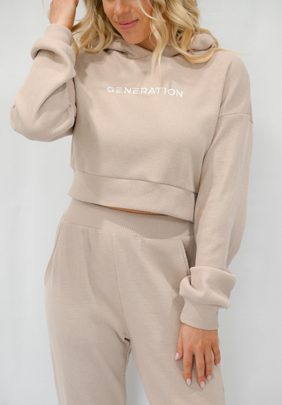 The Waffle Cropped Hoodie