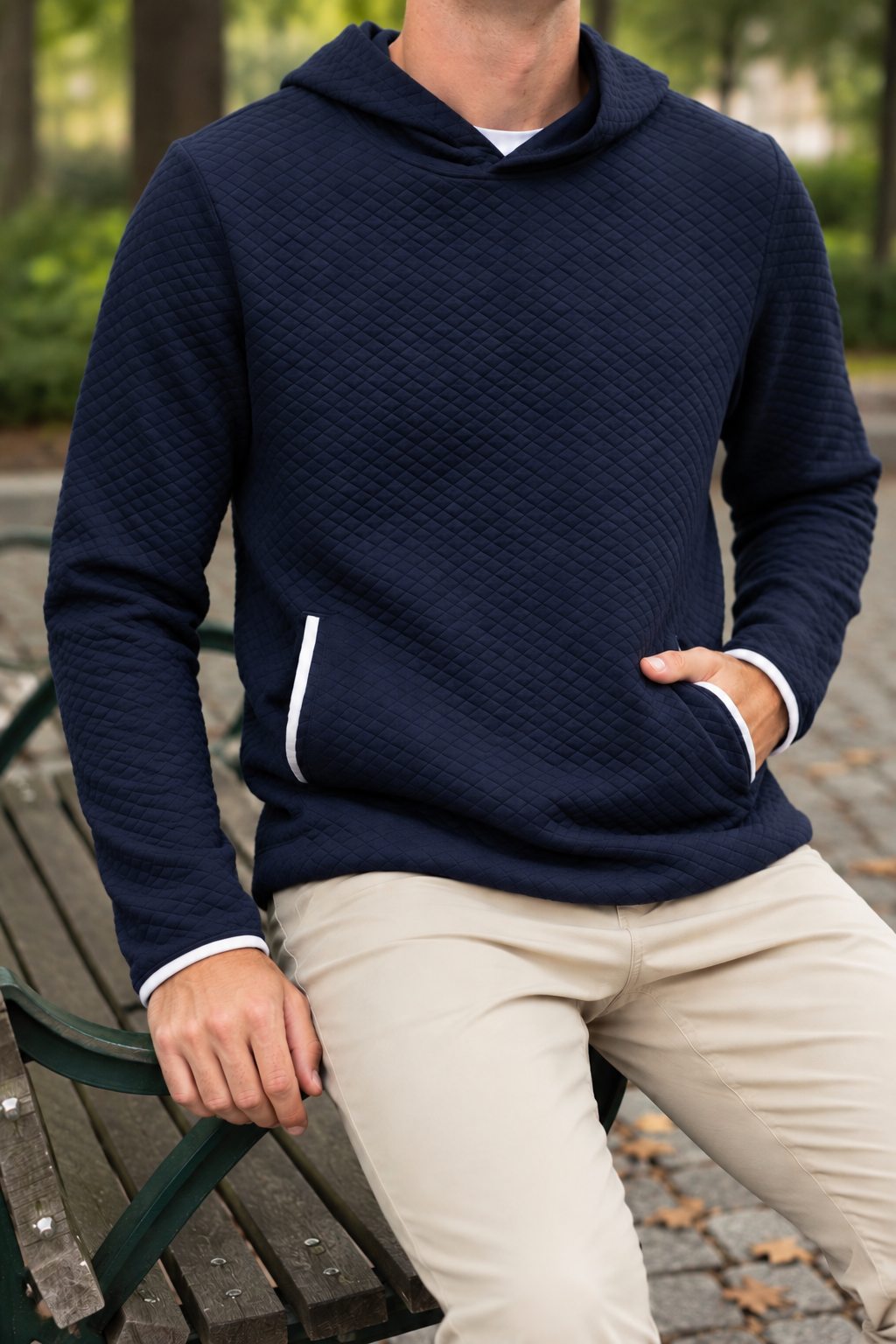 Debut Quilted Hoodie - Navy