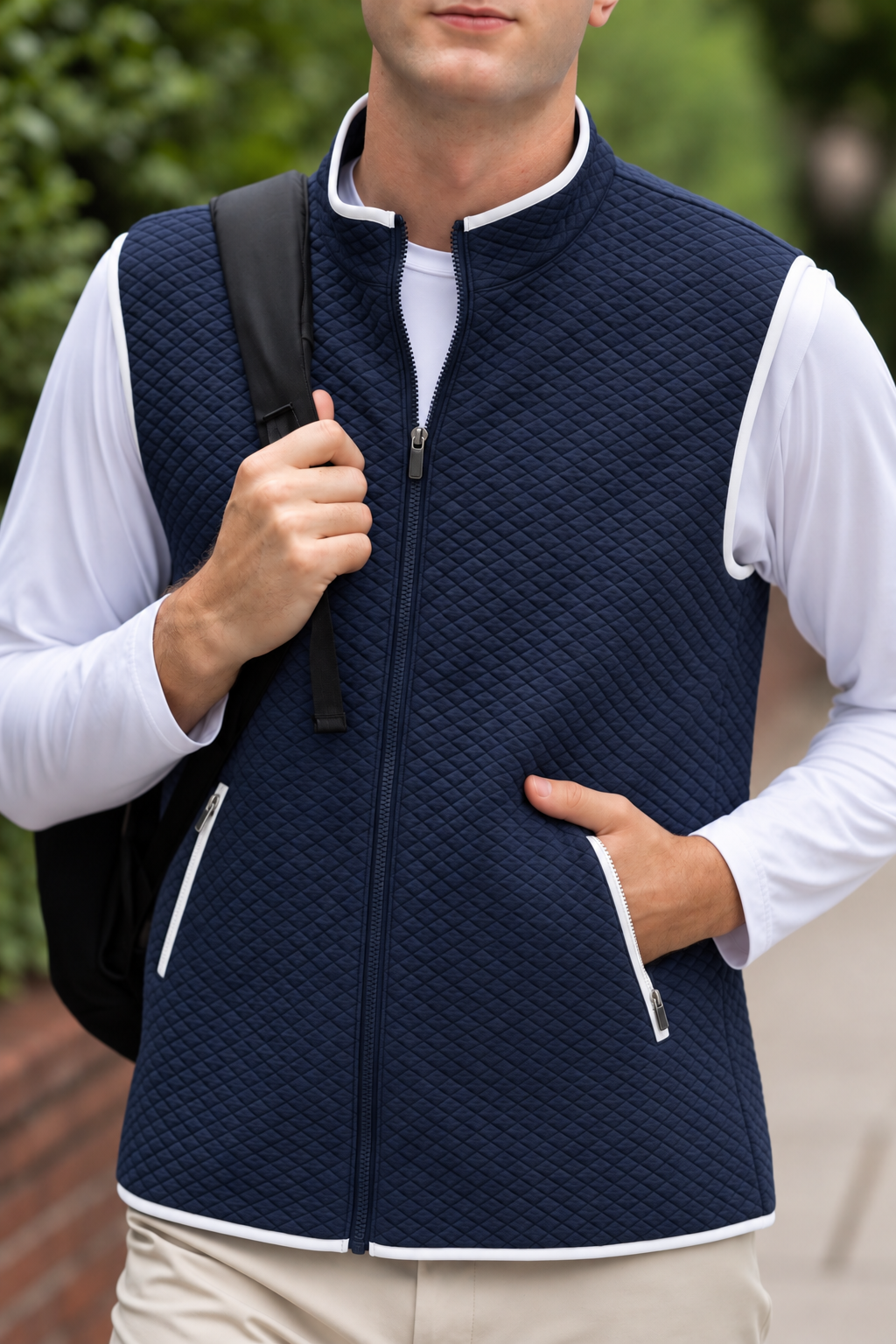 Debut Quilted Vest - Navy