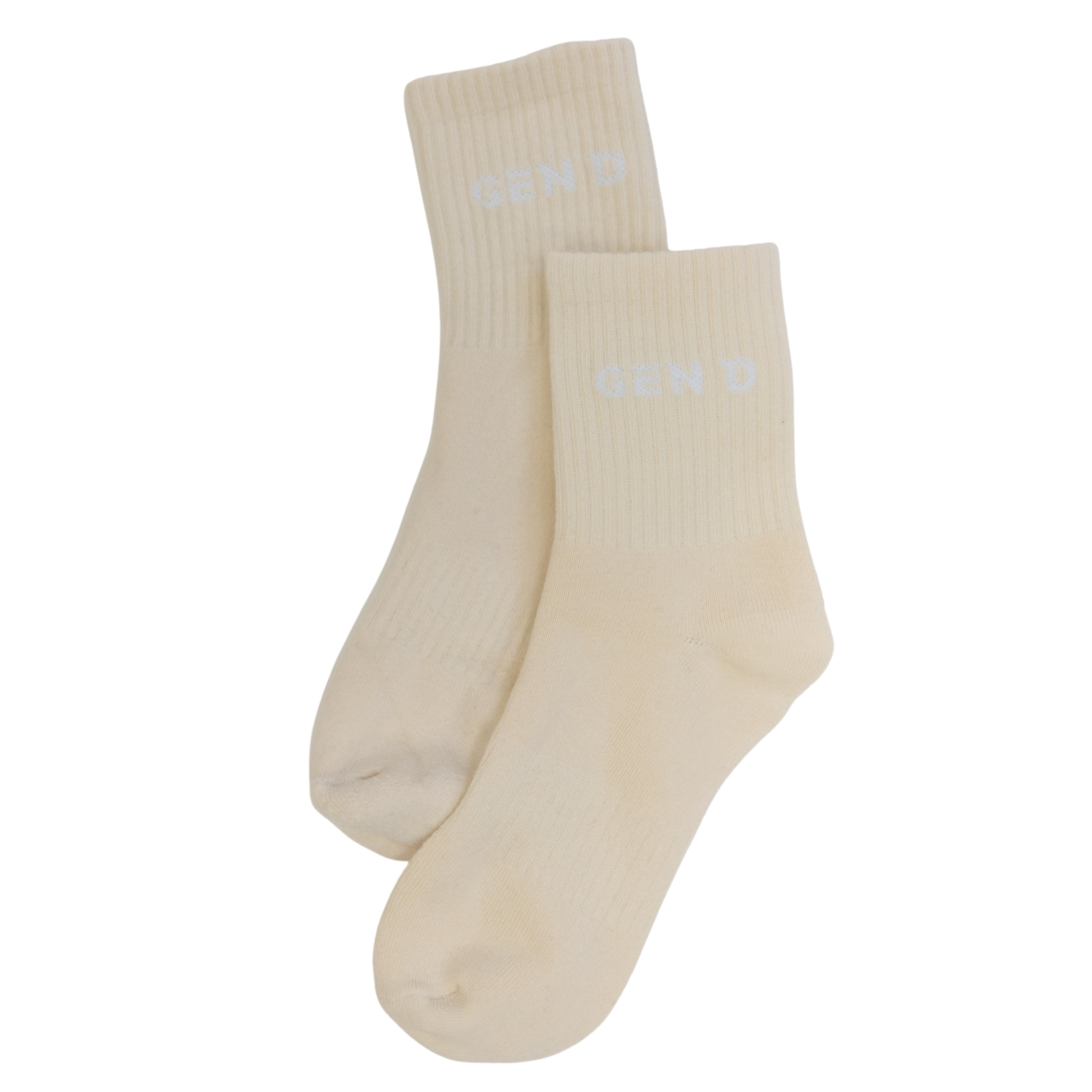 Beige Gen D Crew Sock - Unisex